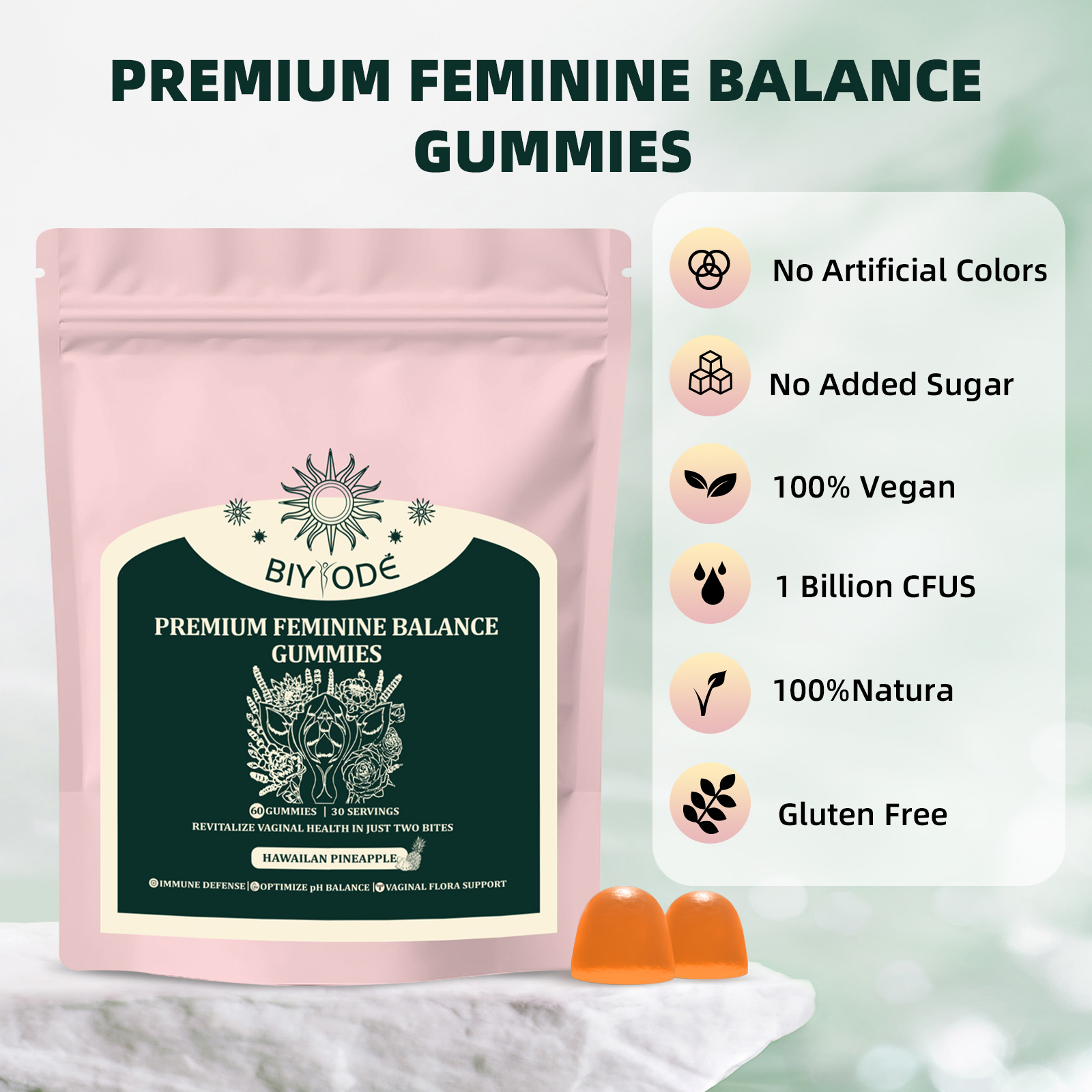 Premium vrouwelijke evenwichts - Health Wellness Gummies recensie en prijs
